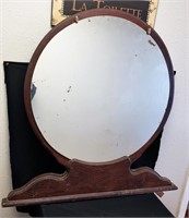 Antique Dressing Table Mirror with Wood Frame