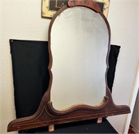 Antique Dressing Table Mirror with Wood Frame