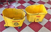 (2) Large Professional Rubbermaid Mop Buckets