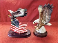 2 American Bald Eagle Ceramic Bisque Figures