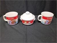 2 Campbell's Soup Mugs and Covered Soup Bowl