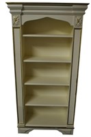White, Gold Trim Bookcase 1