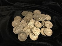 (38) Washington Silver Quarters 30's and 40's