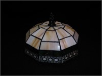 Vintage Slag Glass Lamp Shade with Metal Fastener