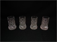 (4) Cut Crystal Waterford Style Shot Glasses
