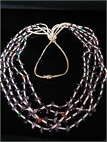 Long Multi-Strand Amethyst Stone Necklace