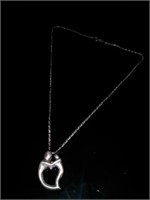 Sterling Silver Mother and Child Pendant Necklace