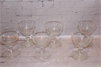 6/ cornflower stemware glasses