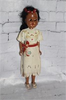 Vintage hard plastic Indian doll