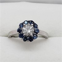 10K Diamond(0.53cts) Sapphire(0.5cts.) Ring