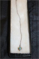 STERLING HEART NECKLACE W/TURQUOIS?