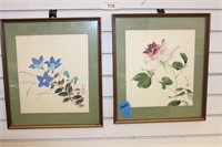 PAIR OF SIGNED MATTED WATERCOLORS