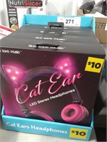 Cat Ears LED stereo headphones, set of 4