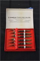 S. SAMRAN THAILAND CO. COCKTAIL FORK SET
