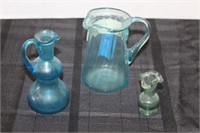SELECTION OF BLUE/GREEN GLASS
