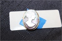 STERLING CAMEO PIN