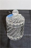 BACCARET SWIRL GLASS COVERED CANDY DISH