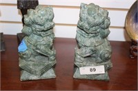 PAIR OF SOAP STONE? FOO DOGS