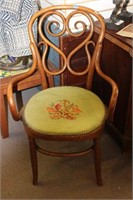 NEEDLEPOINT SEAT BENTWOOD CHAIR