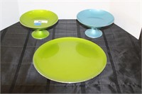 PAIR OF EMALOX MID CENTURY BOWLS & TRAY FROM NORWY