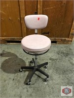 Doctors Chair5 casters. Round seat. Back rest.