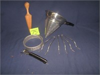 NEW OLD STOCK ALUMINUM FOOD MASHER WITH STAND