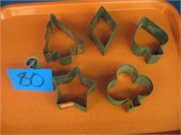 5 ANTIQUE TIN COOKIE CUTTERS