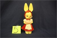 KNICKERBOCKER PLASTIC RABBIT BANK - 11" TALL