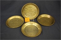 4 VINTAGE WASSELL TIN PIE PLATES