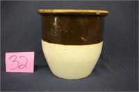 2-TONED BELL CROCK (8" TALL 8.5" DIAMETER)