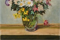 ADOLF HITLER "FLOWERS IN THE ROOM" OIL PAINTING
