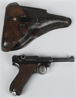 P-08 LUGER, DWM 1915, W/ HOLSTER & MAG; CAPTURED