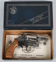 SMITH & WESSON MODEL 36, NICKEL, BOXED 38 SP
