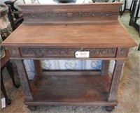 Antique Oak single drawer open face console