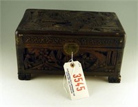 Hand carved Chinese style document box (12” x8”)
