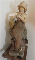 Sculpted marble statue of Rebecca at the Well