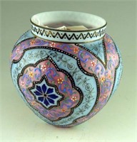 Hand painted and enameled Persian style rose