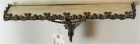 Vintage marble and brass wall shelf (8” x 23”)