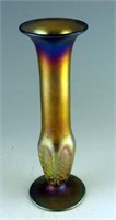 Studio glass iridescent finish vase signed on