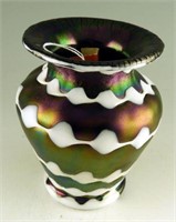 Designer art glass iridescent finish amethyst