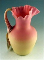 Beautiful Burmese pink satin ruffled pitcher