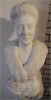 Solid sculpted Marble carved Bust unsigned 21"