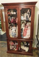 Cherry four door lighted curio cabinet 45” wide