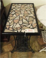 Singer Treadle base table with mosaic top 28”