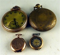 Illinois 10kt gold plated pocket watch, gold