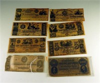 Selection of Confederate Replica currency