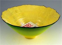 A. Macke designer center bowl with glazed swirl