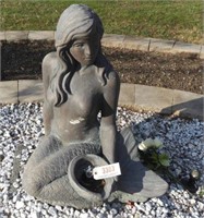 Beautiful figural 30” concrete garden mermaid