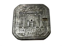 VINTAGE EMBOSSED LUCKY DIME REGISTER BANK