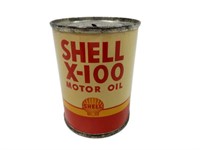 SHELL X-100 MOTOR OIL ADVERTISING 4 OZ.PENNY BANK